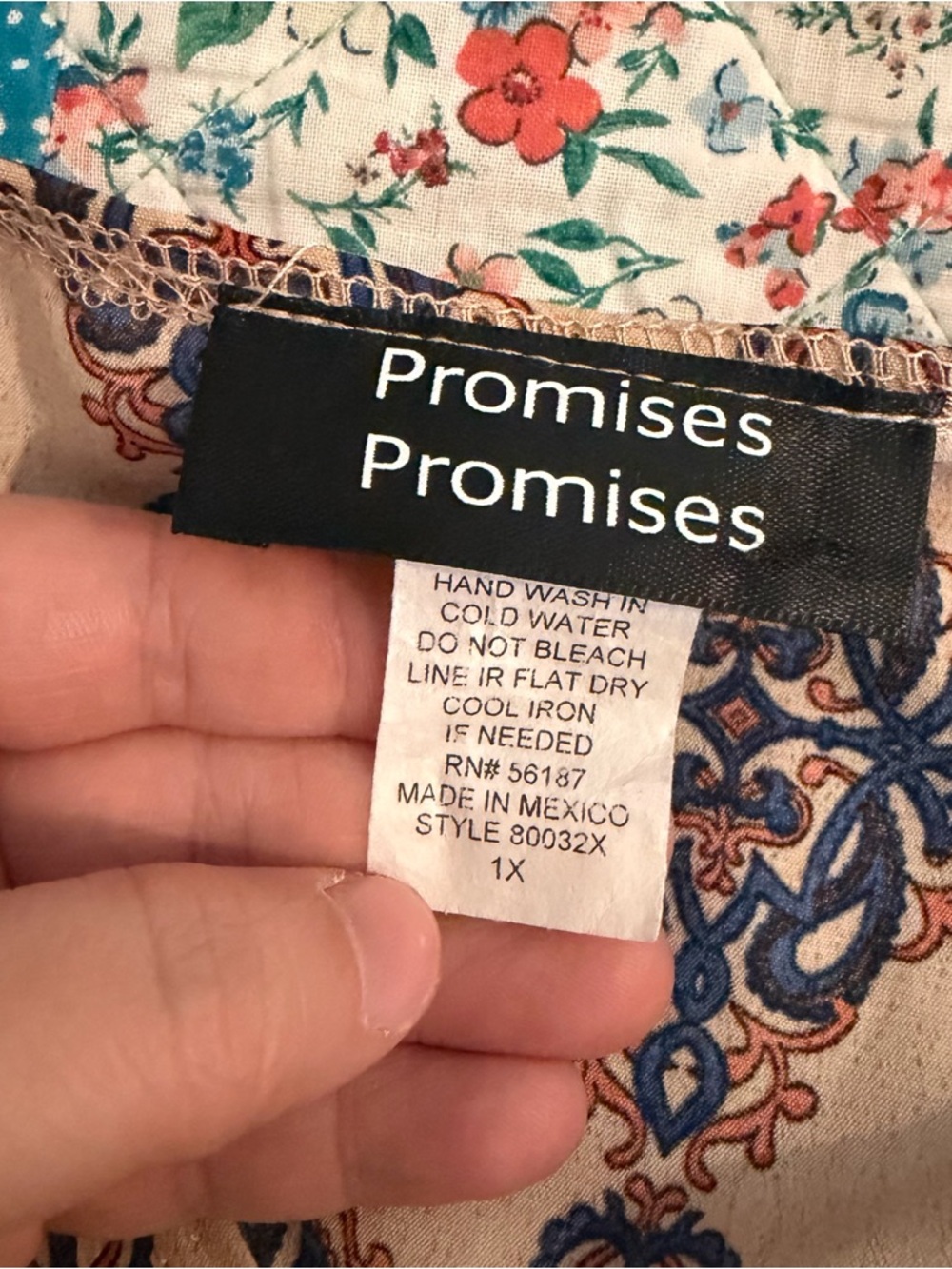 Promises Promises 1X Tan Patterned Top - Picture 4 of 5